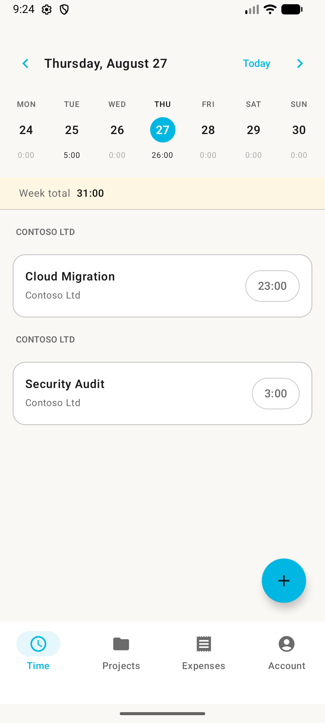 Latinum mobile time tracking